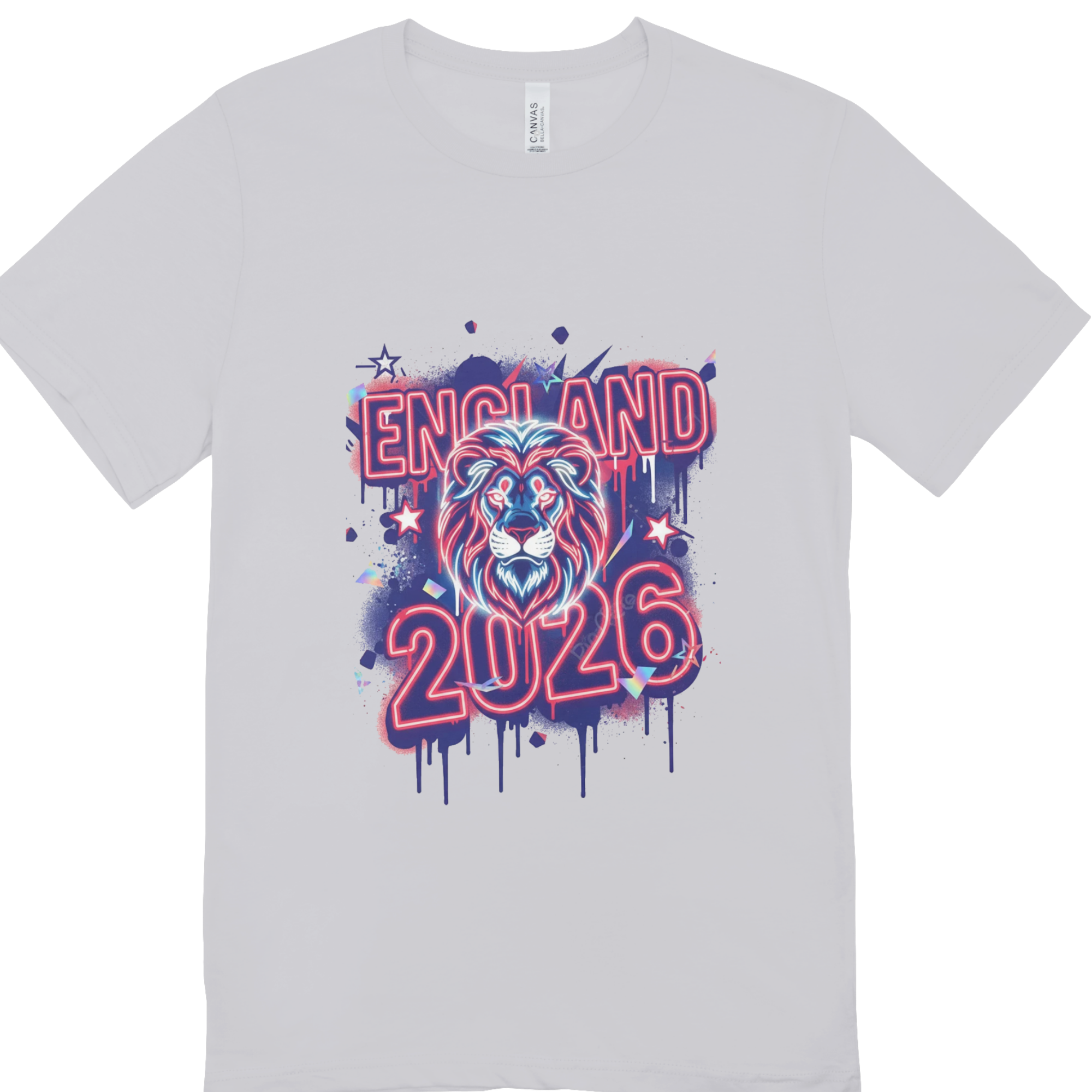 England 2026 Neon Lion T-Shirt | World Cup Fan Tee | Streetwear Graphic Shirt