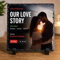 Personalised Our Love Story square sublimation slate