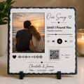 Personalised square music photo slate anniversary gift for couples