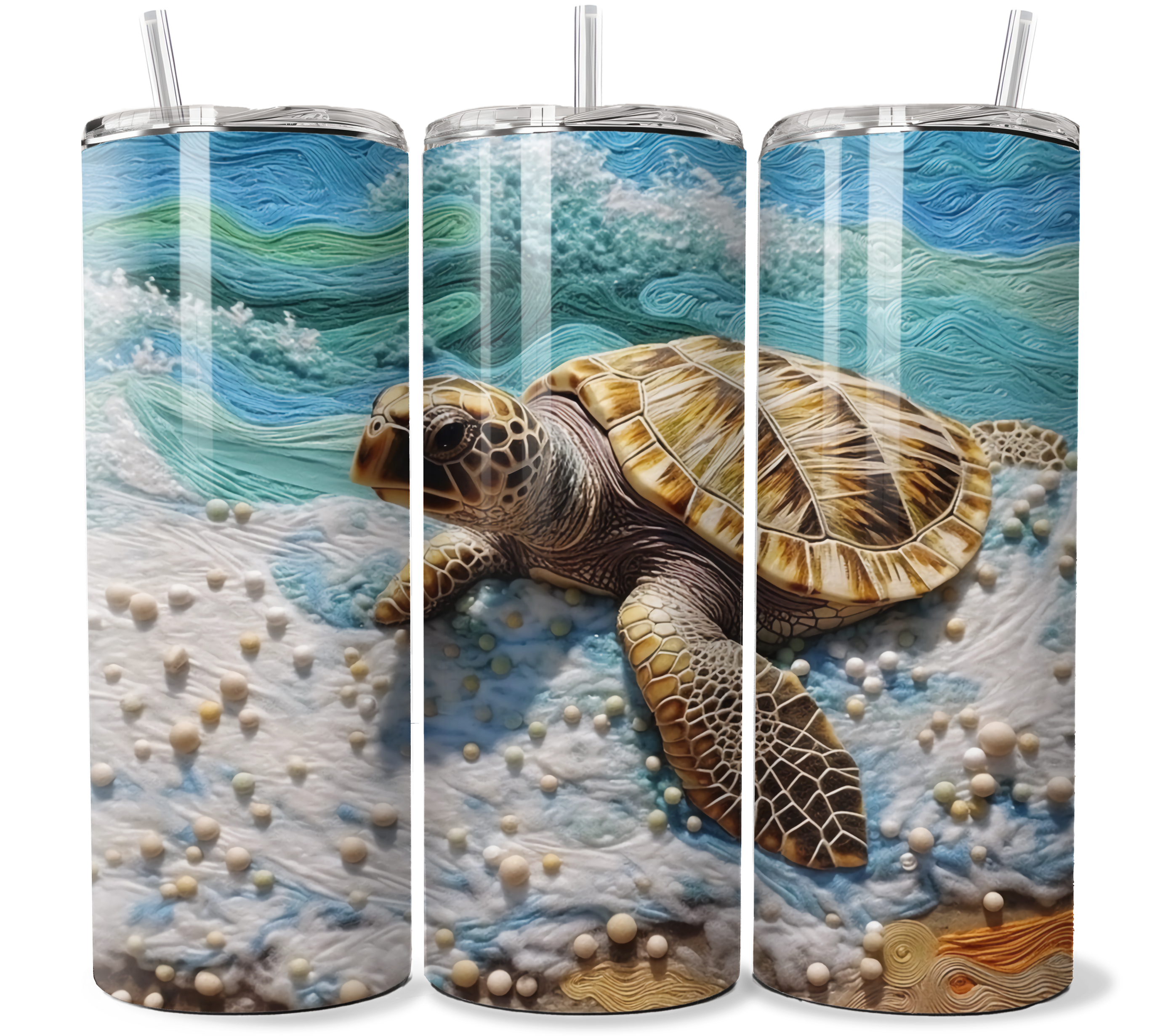 Sea Turtle Ocean 20oz Skinny Tumbler with Straw
