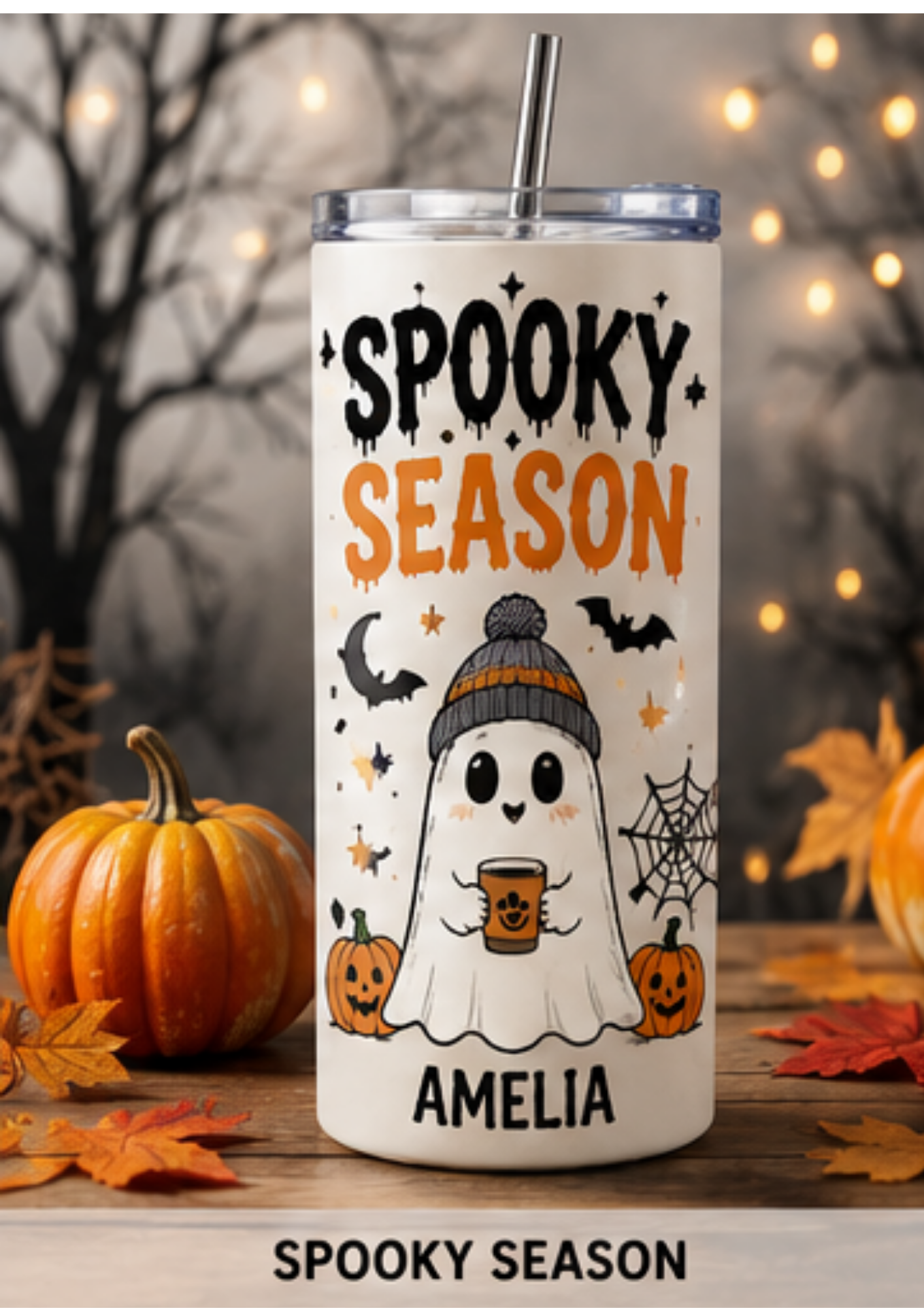 Personalised Halloween Tumbler – Custom Name Gift