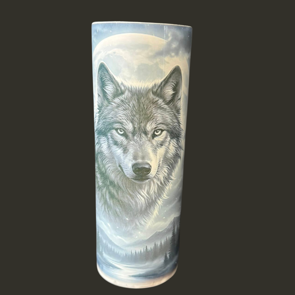 Wolf Moon Skinny Tumbler | Wildlife Gift Cup