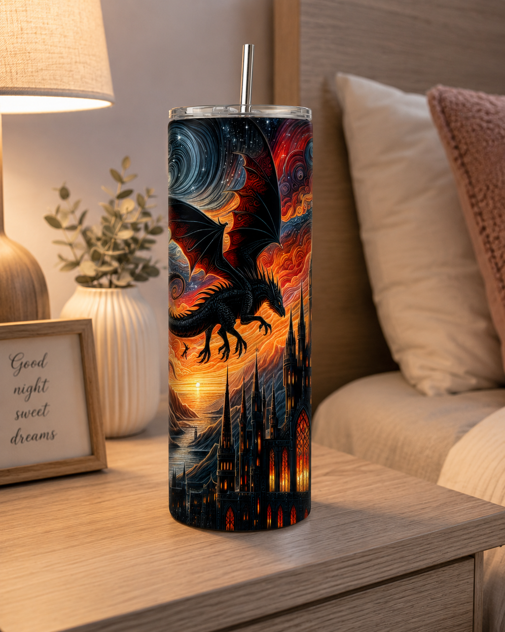 Gothic Dragon Castle 20oz Skinny Tumbler