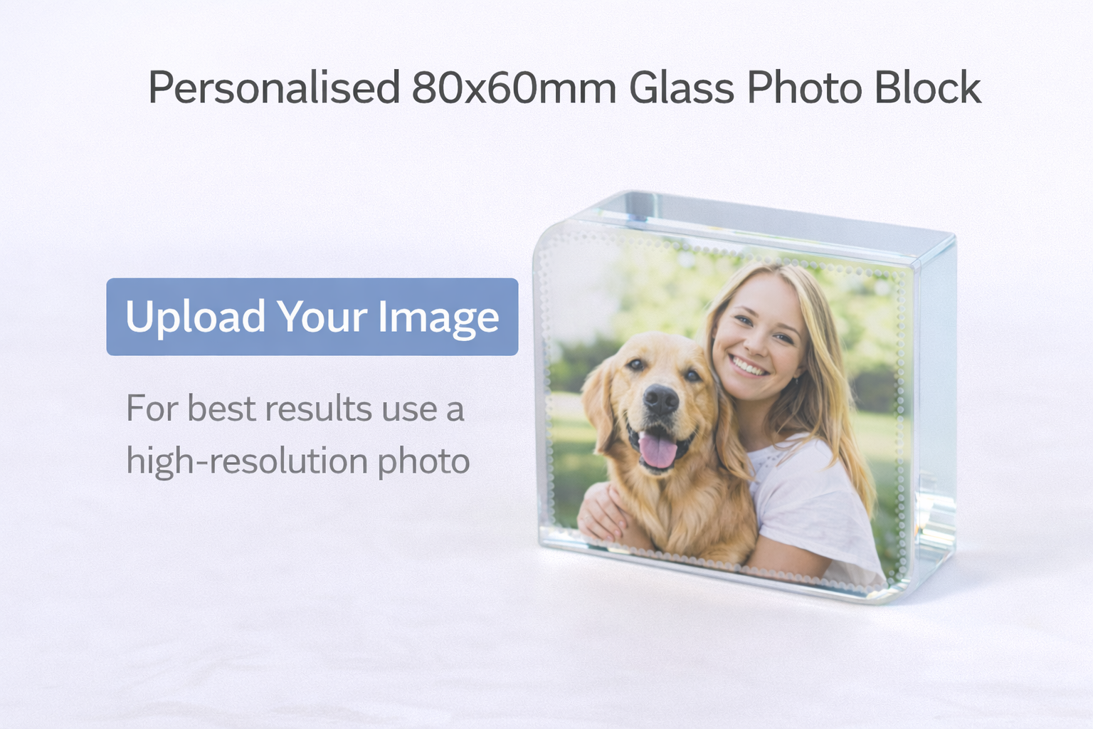 Personalised Glass Photo Block 80x60mm