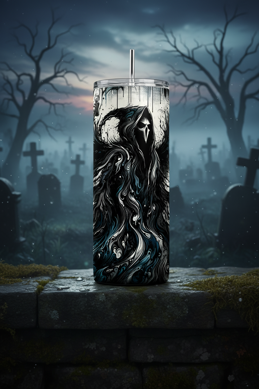 Gothic Horror Tumbler Mockup 7 - Graveyard