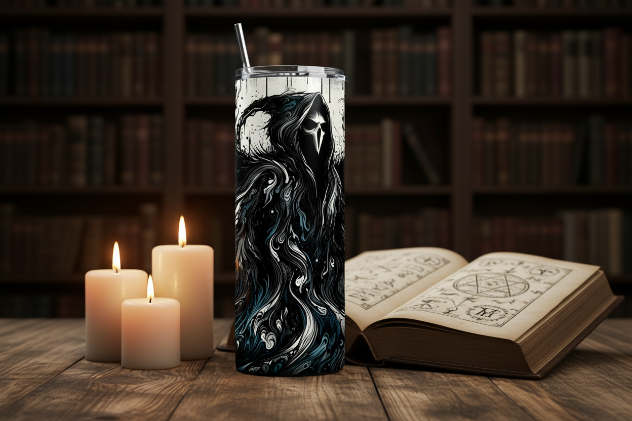 Gothic Horror Tumbler Mockup 9 - Spellbook Candles