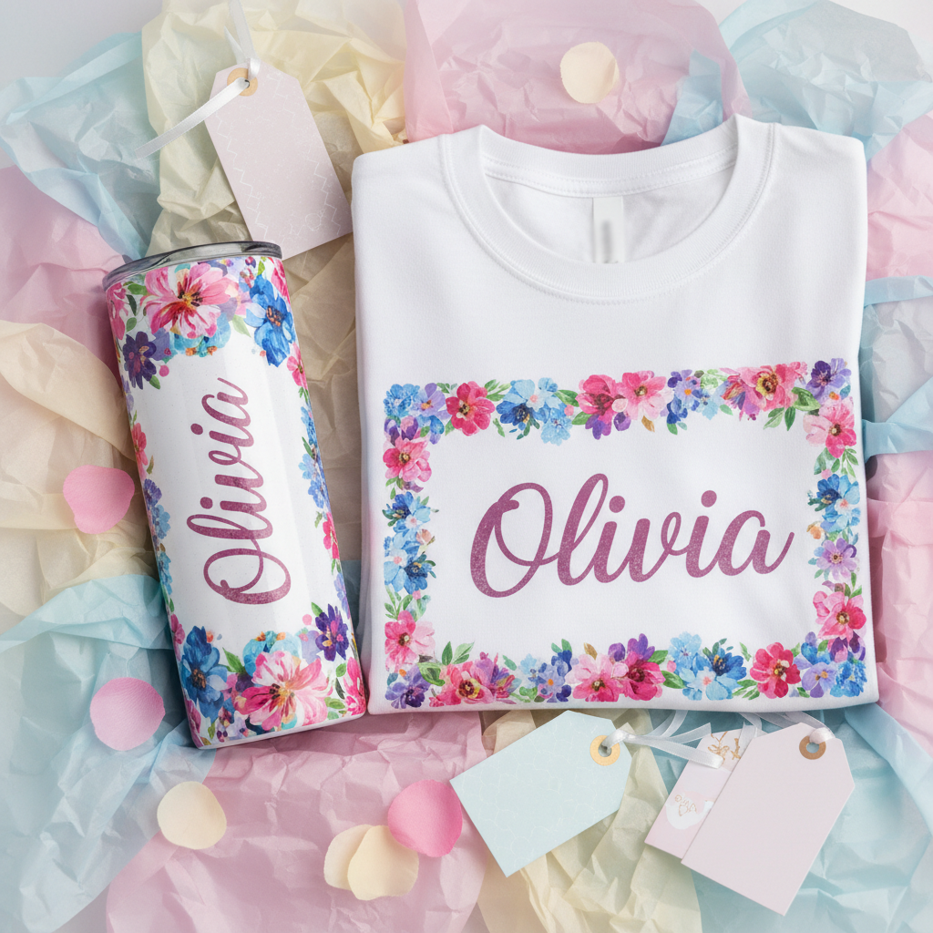 Personalised Tumbler and T-Shirt Bundle - Close up