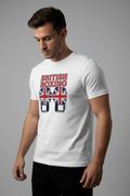 British Boxing t-shirt in white worn by model