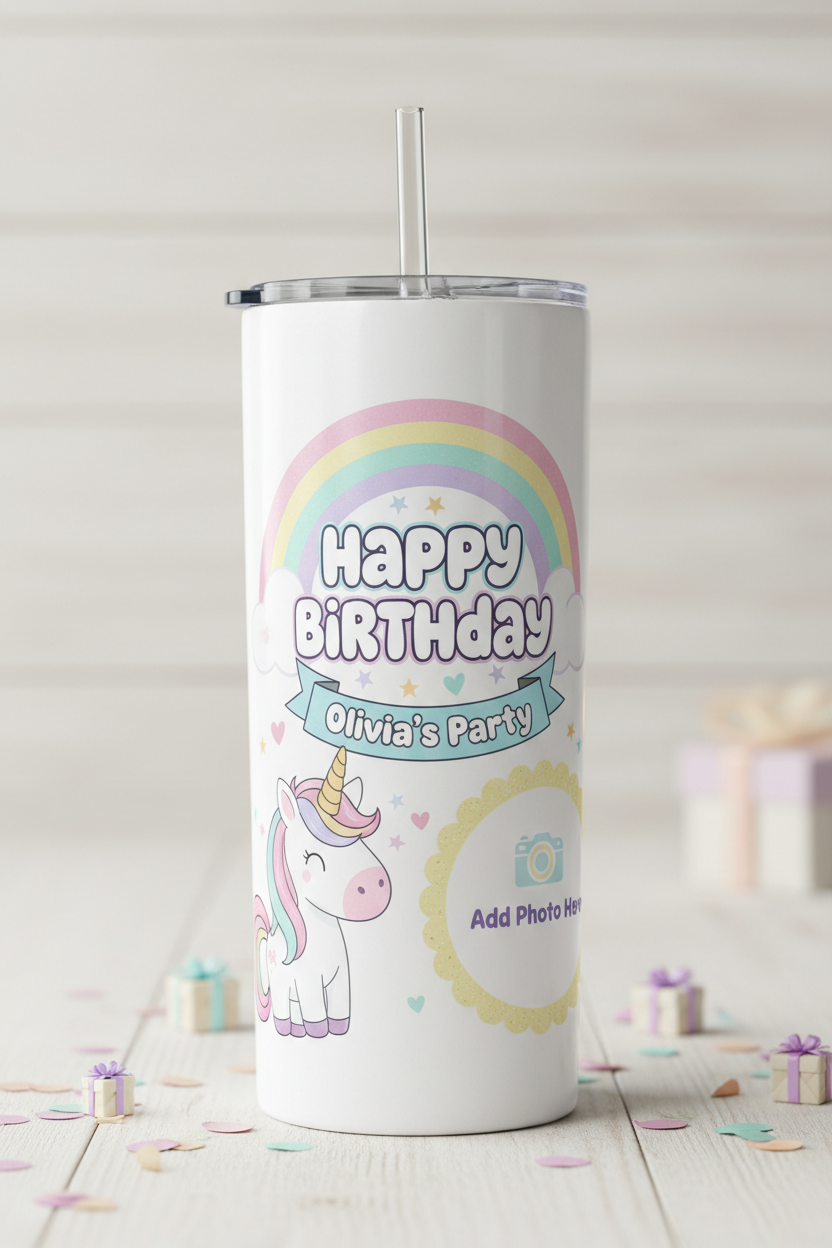 Happy Birthday tumbler mockup