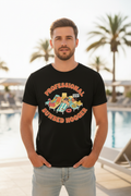 Professional Sunbed Hogger black t-shirt on male model
