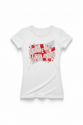 Women's Come On England white t-shirt flat lay