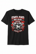 England Believe 2026 Knockout Tour – Black T-Shirt Front View