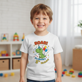 Personalised Dinosaur Birthday T-Shirt - White Kids Model