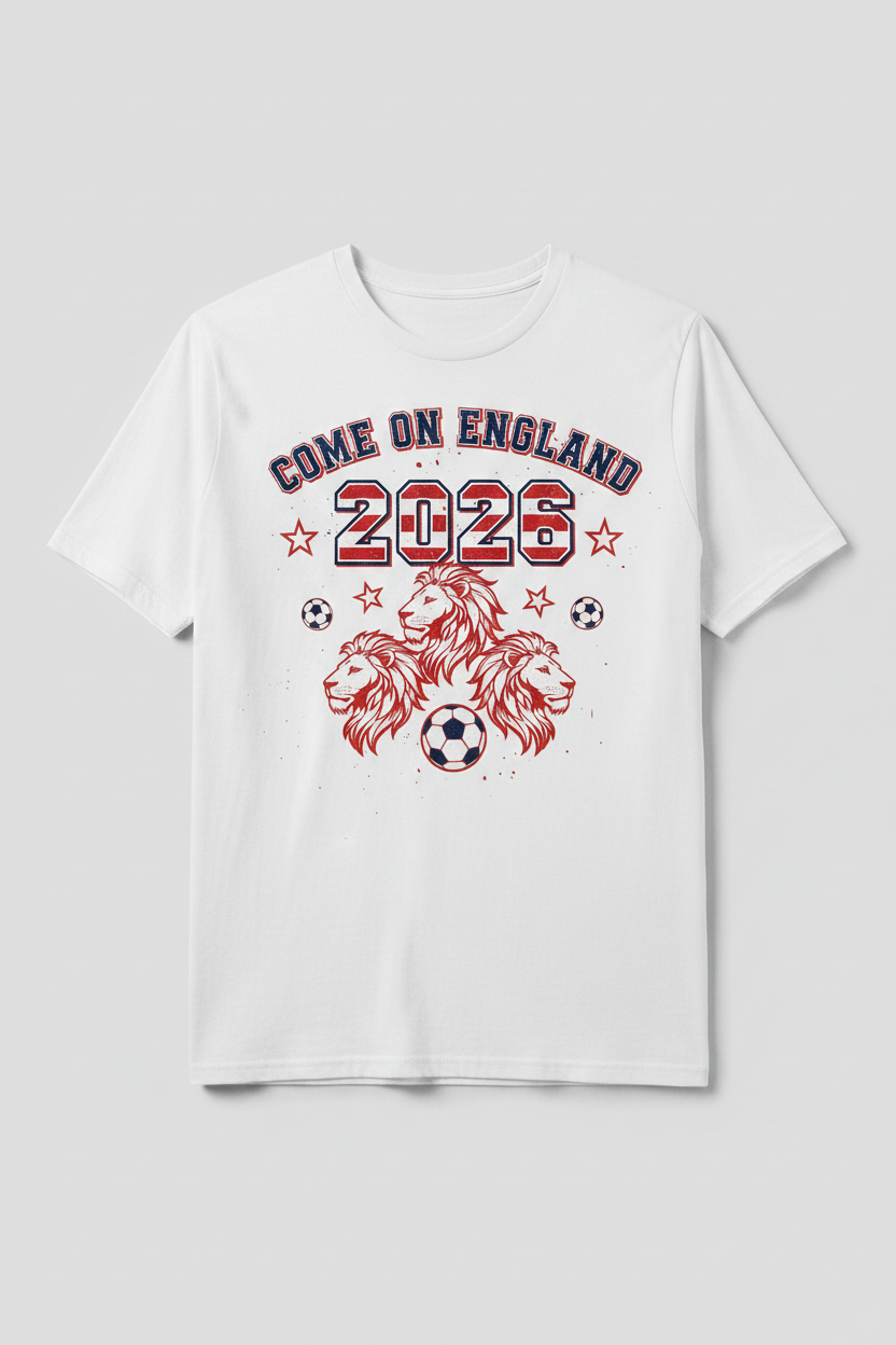 Come On England 2026 Fan Tee - White