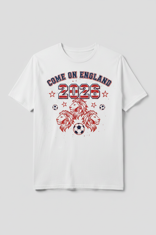 Come On England 2026 Fan Tee - White