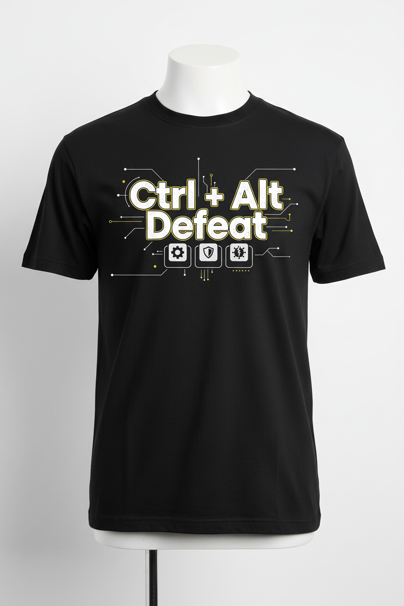 Ctrl Alt Defeat IT T-Shirt black ghost mannequin