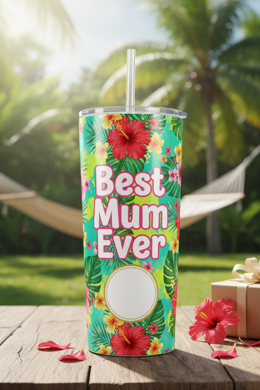 Best Mum Ever tumbler mockup