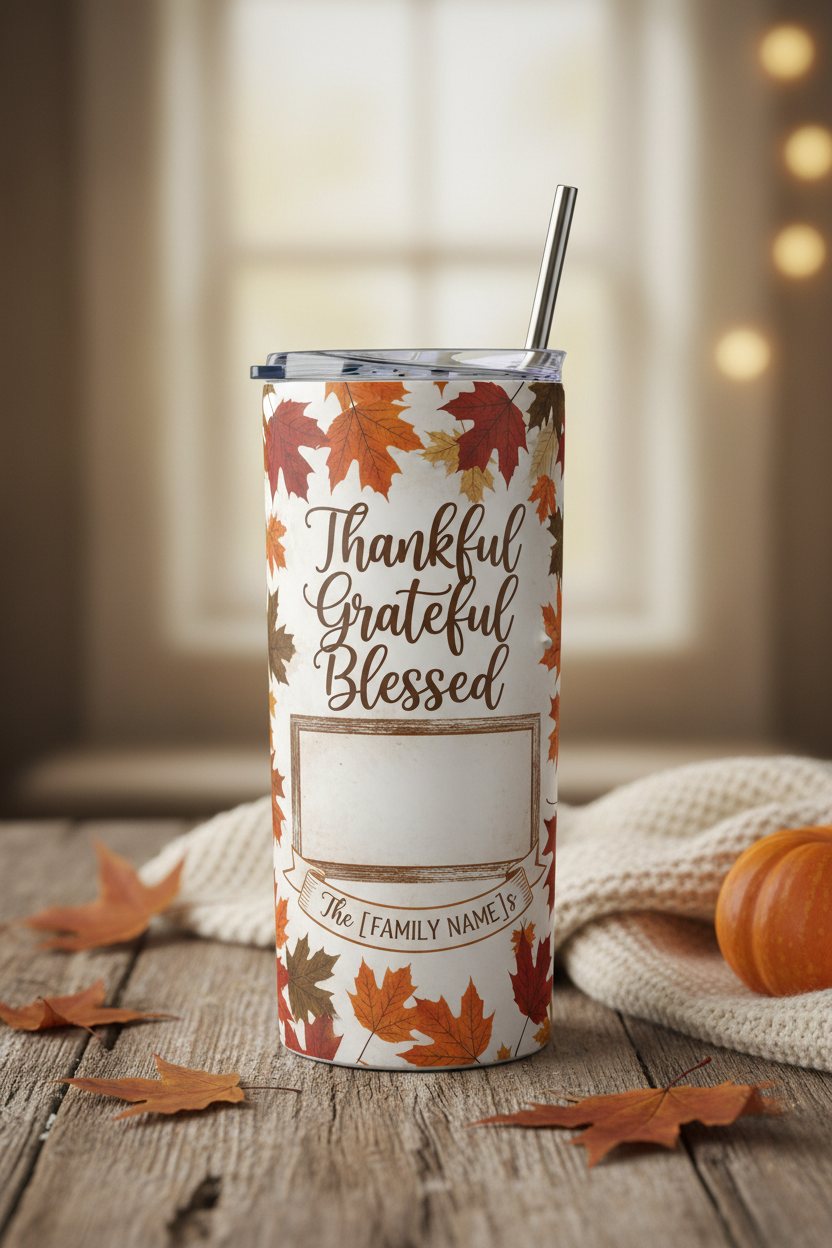 Thankful Grateful Blessed tumbler mockup
