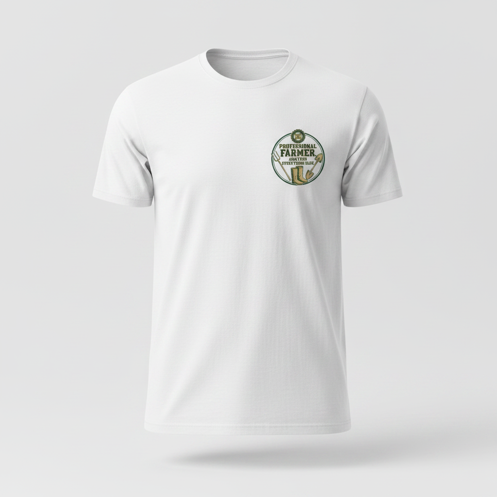 Professional Farmer Amateur Everything Else T-Shirt - White ghost mannequin mockup