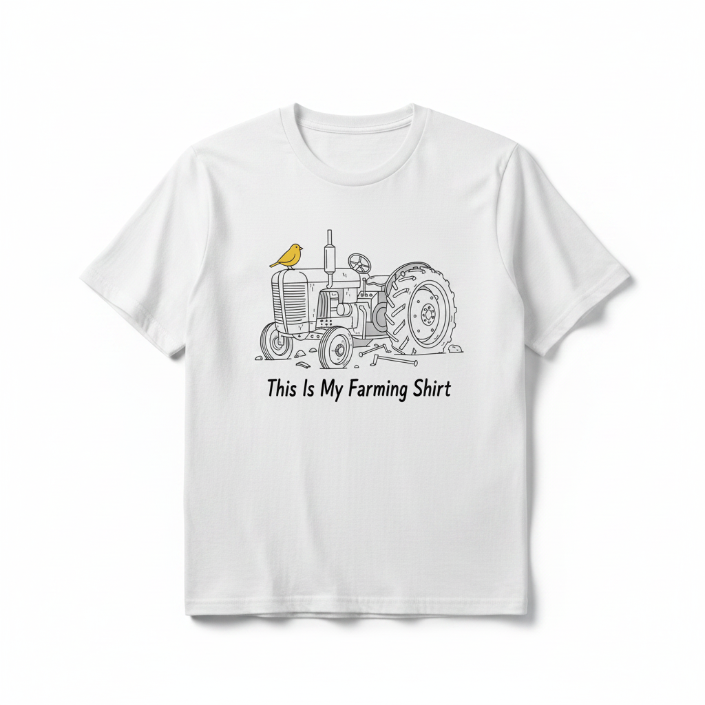 This Is My Farming Shirt T-Shirt - White flat lay centred mockup