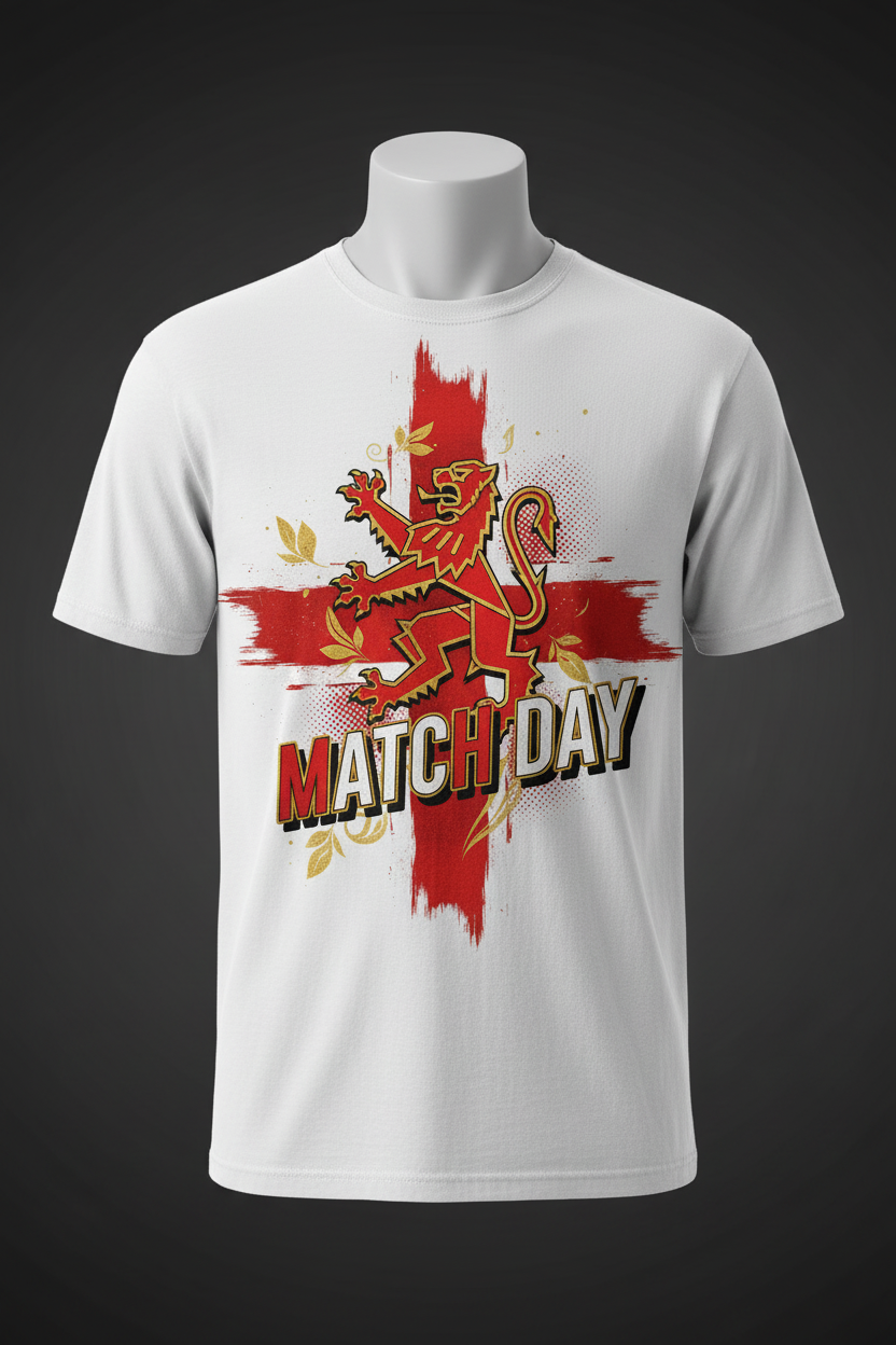 England Match Day T-Shirt - White Ghost Mannequin