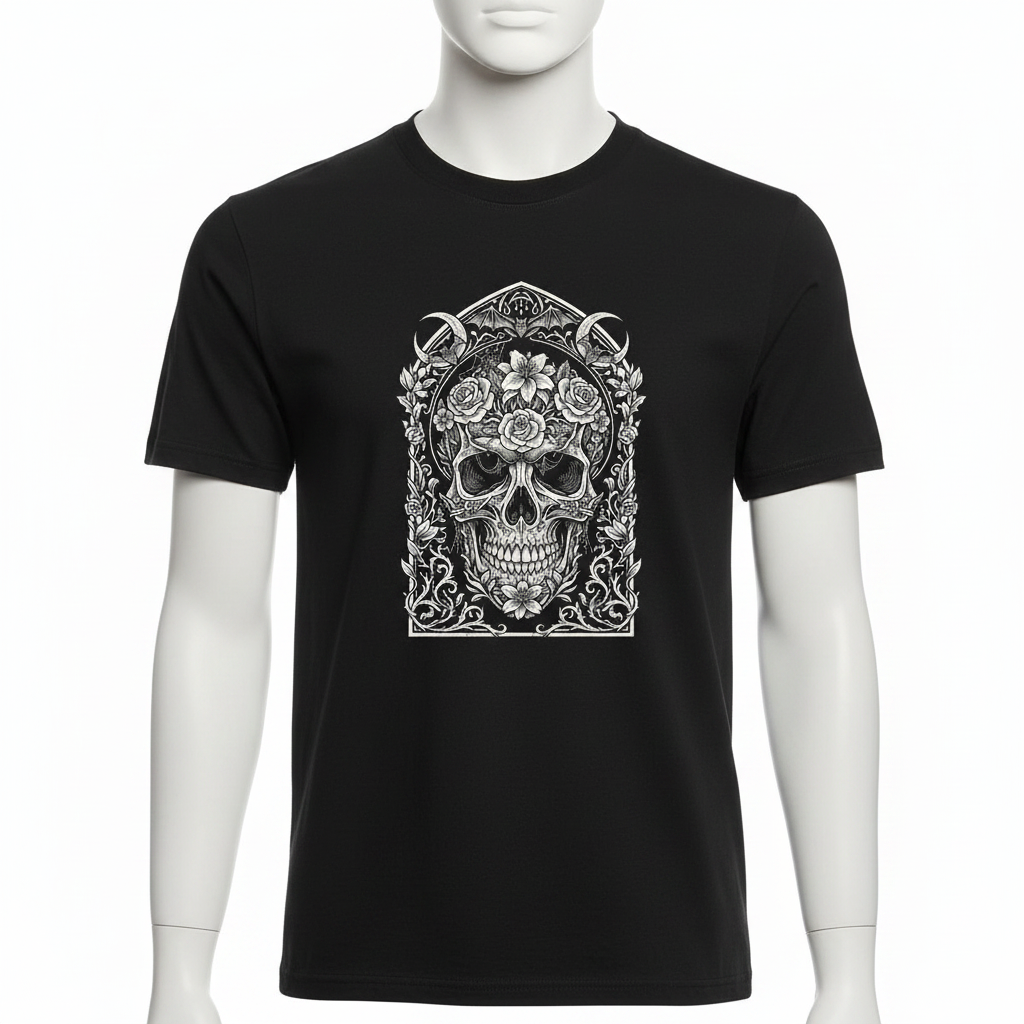 Floral Skull Tee - Ghost Mannequin
