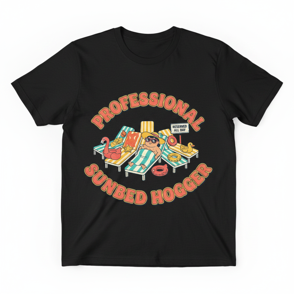 Professional Sunbed Hogger black t-shirt flat lay