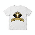 King of the Ring boxing t-shirt in white, flat lay product photo