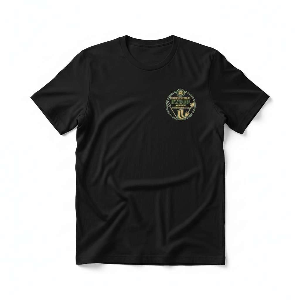 Professional Farmer Amateur Everything Else T-Shirt - Black flat lay mockup