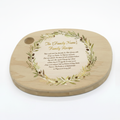 Personalised Family Recipe Chopping Board - Oval gold wreath design sublimation printed