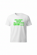 Holiday Mode Activated retro pixel white t-shirt ghost mannequin mockup