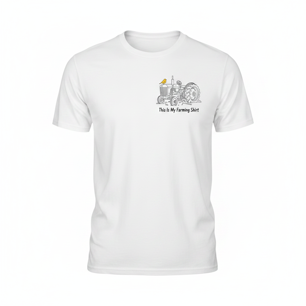 This Is My Farming Shirt T-Shirt - White ghost mannequin left chest mockup