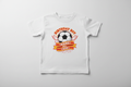 Personalised Football Birthday Boy T-Shirt - White Flat Lay