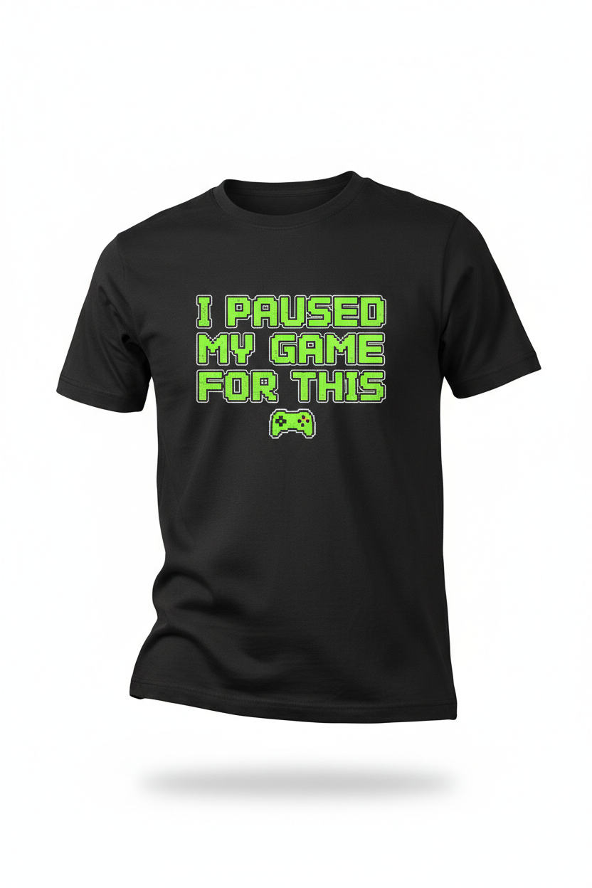 I Paused My Game For This funny gamer t-shirt ghost mannequin black