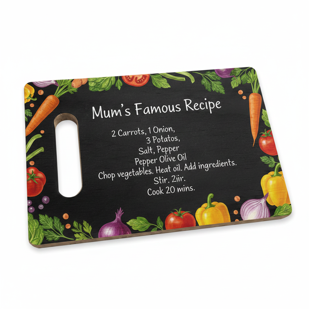 Personalised Family Recipe Chopping Board - Handle Board 23x15cm sublimation printed
