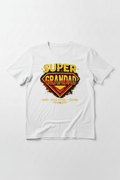 Super Grandad superhero shield t-shirt in white
