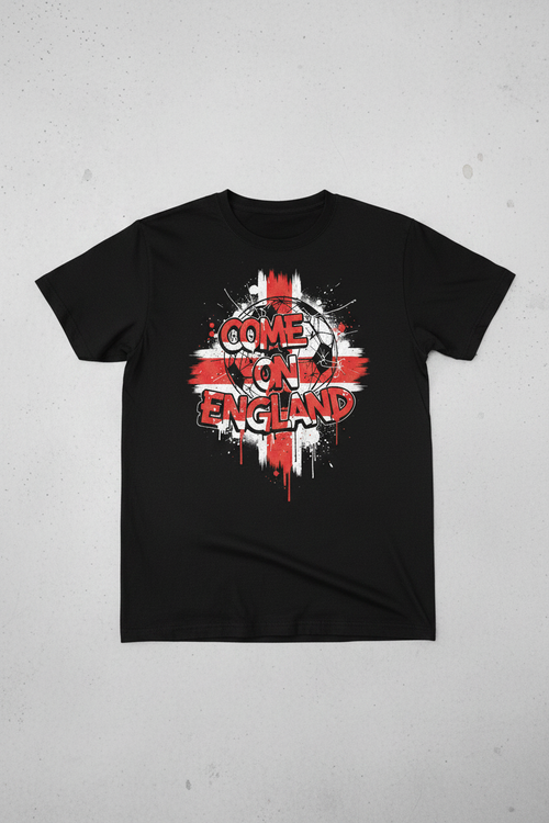 Come On England T-Shirt - Flat lay product shot