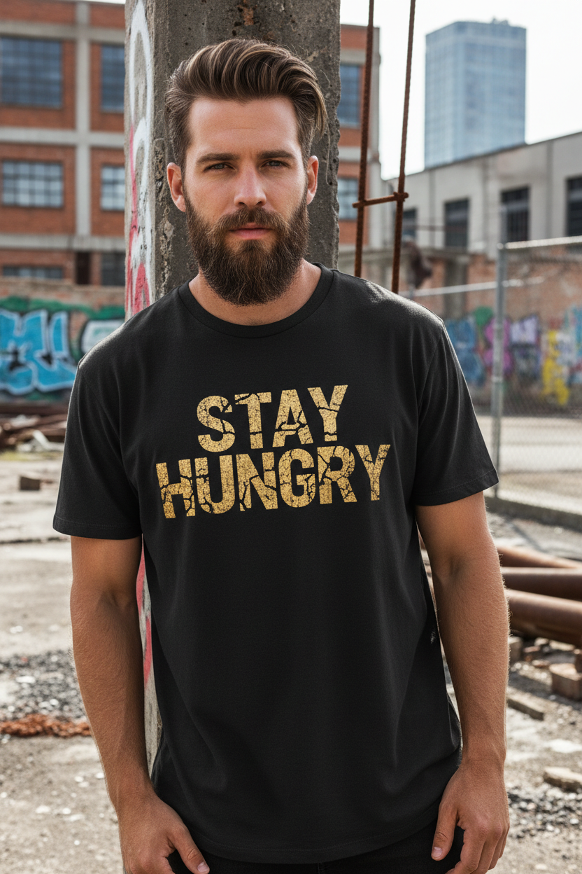 Stay Hungry Tee - Black Lifestyle