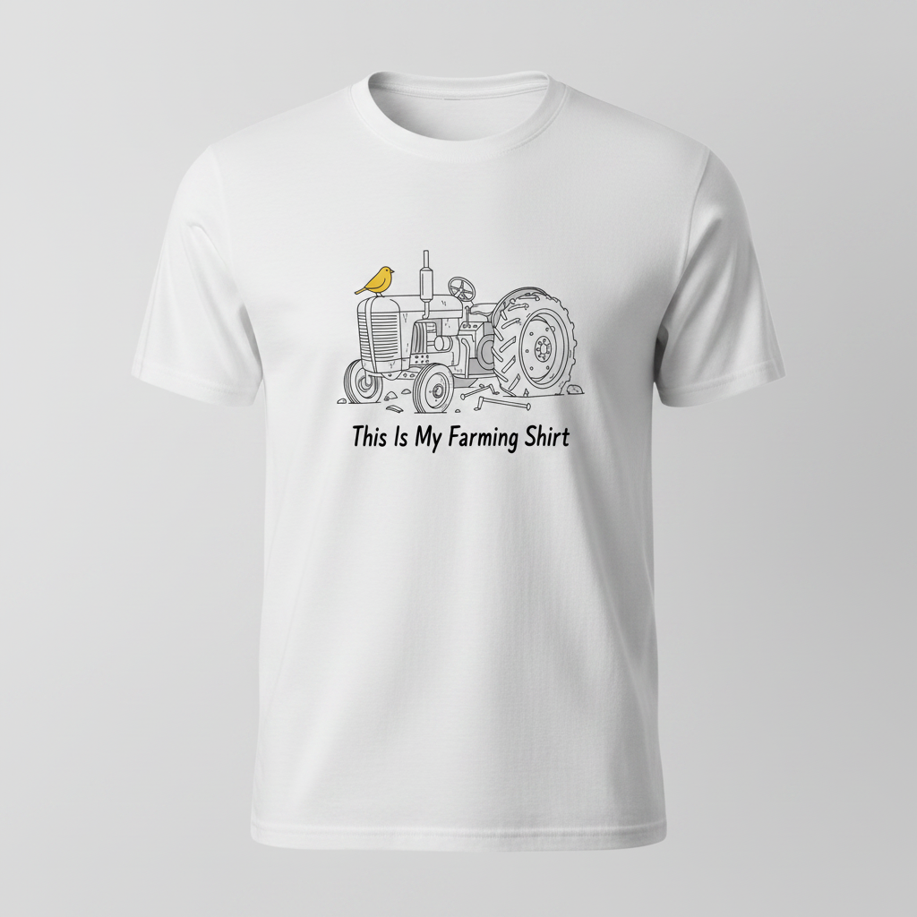 This Is My Farming Shirt T-Shirt - White ghost mannequin centred mockup