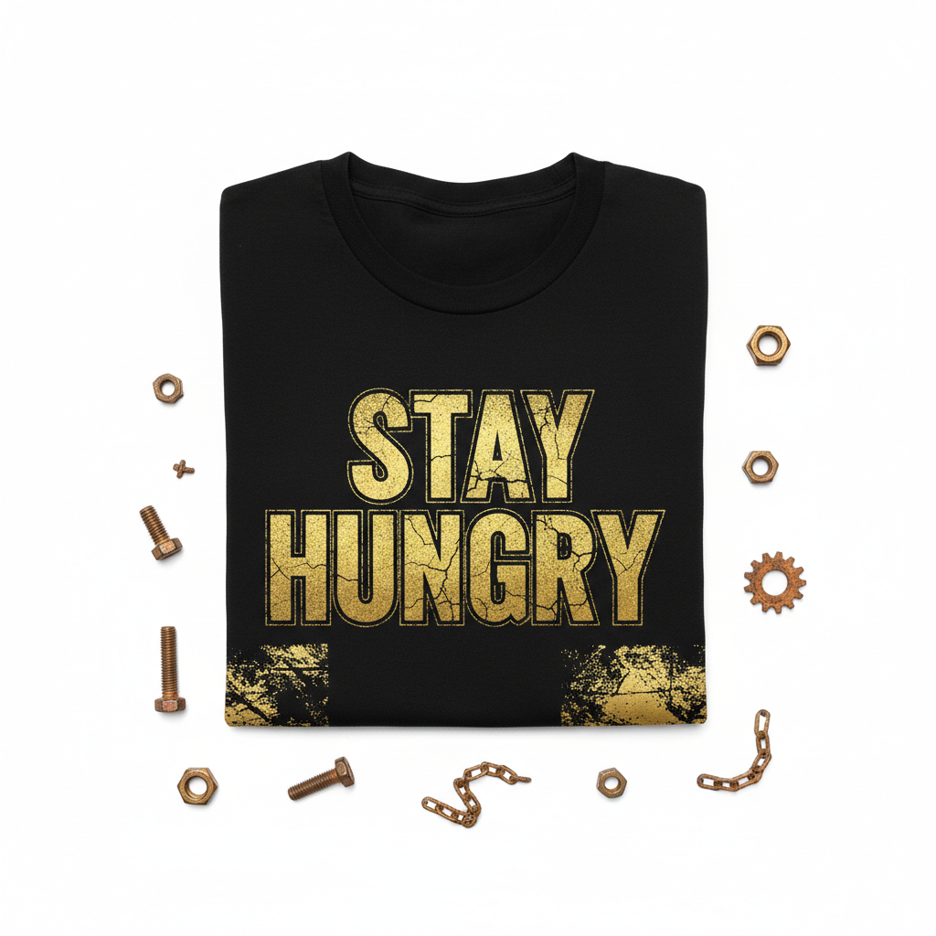 Stay Hungry Tee - Black Flat Lay
