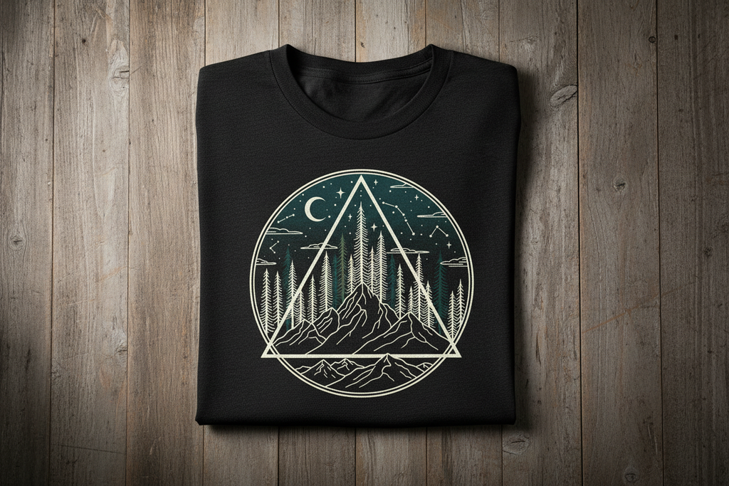 Mountain Adventure Tee - Folded Flat Lay