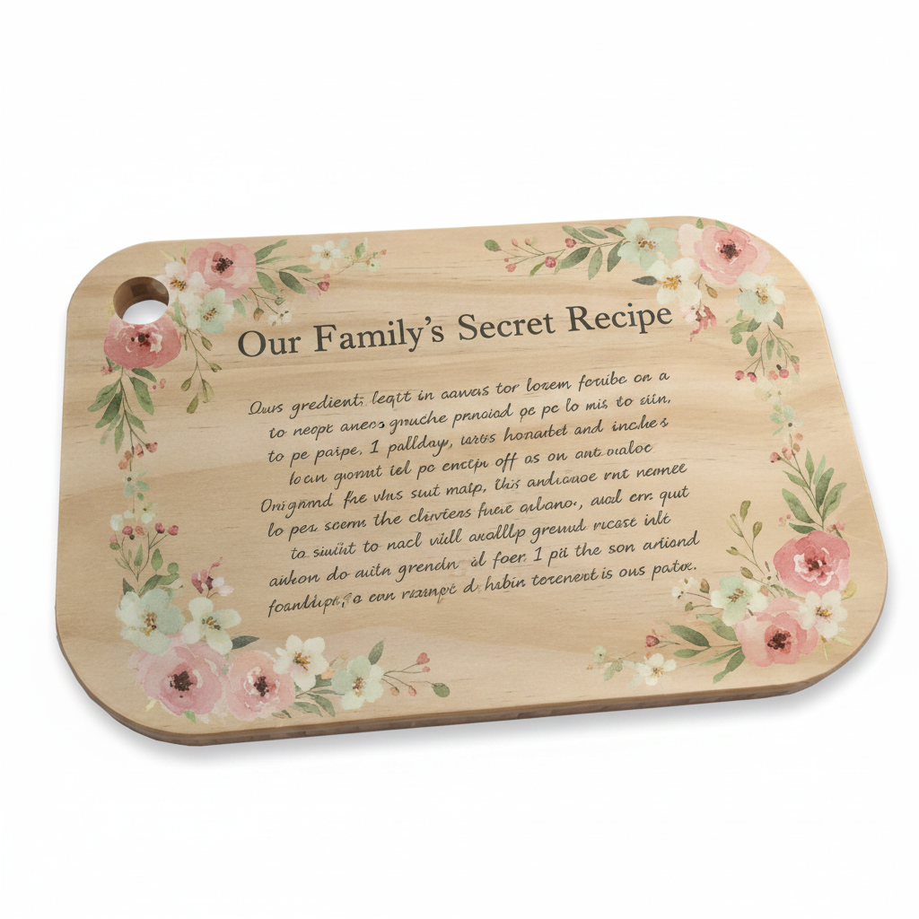 Personalised Family Recipe Chopping Board - Rectangle 29x19.5cm sublimation printed
