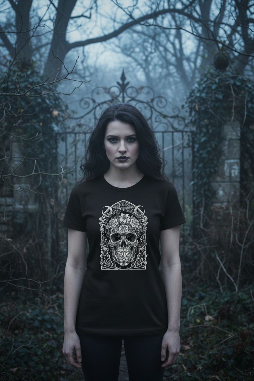 Floral Skull Tee - Female Lifestyle