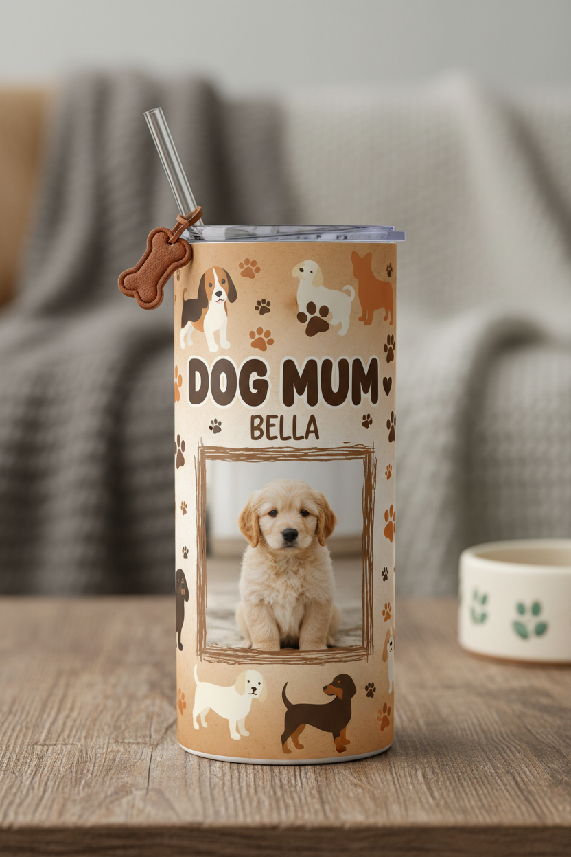 Dog Mum tumbler mockup