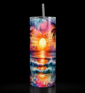 Tropical Sunset Ocean 20oz Skinny Tumbler with Straw