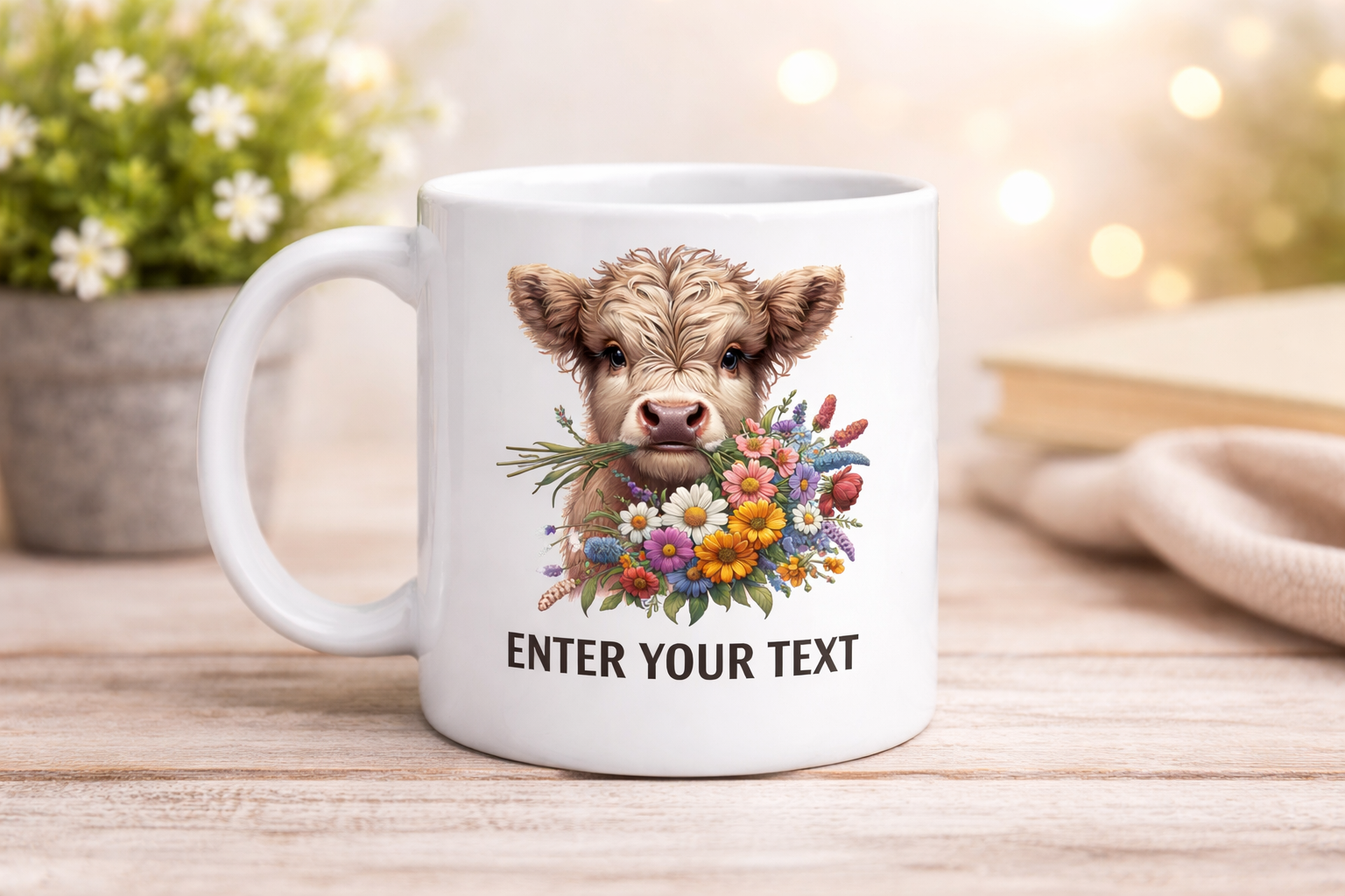 Personalised Highland Cow Mug | Custom Name Photo Mug