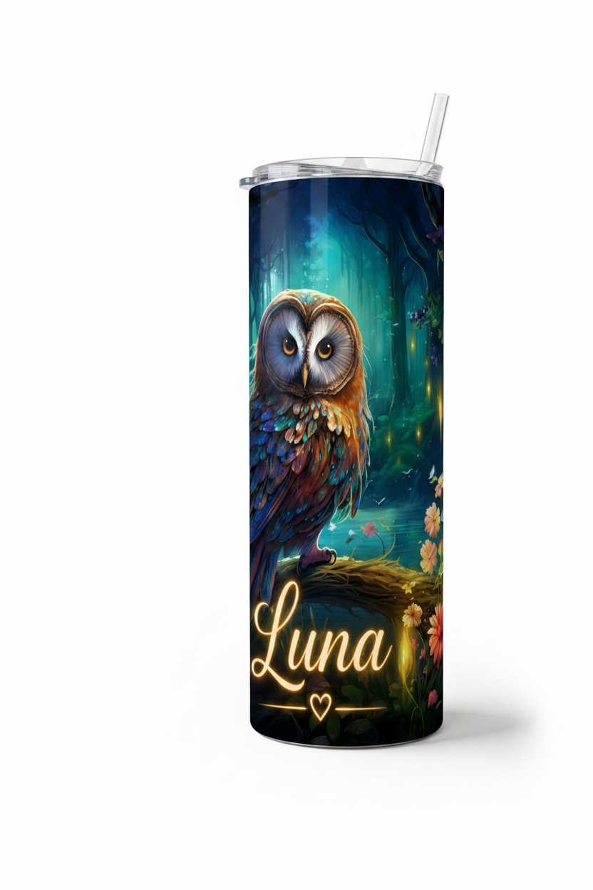 Personalised Enchanted Owl Tumbler – Add Your Name | 20oz