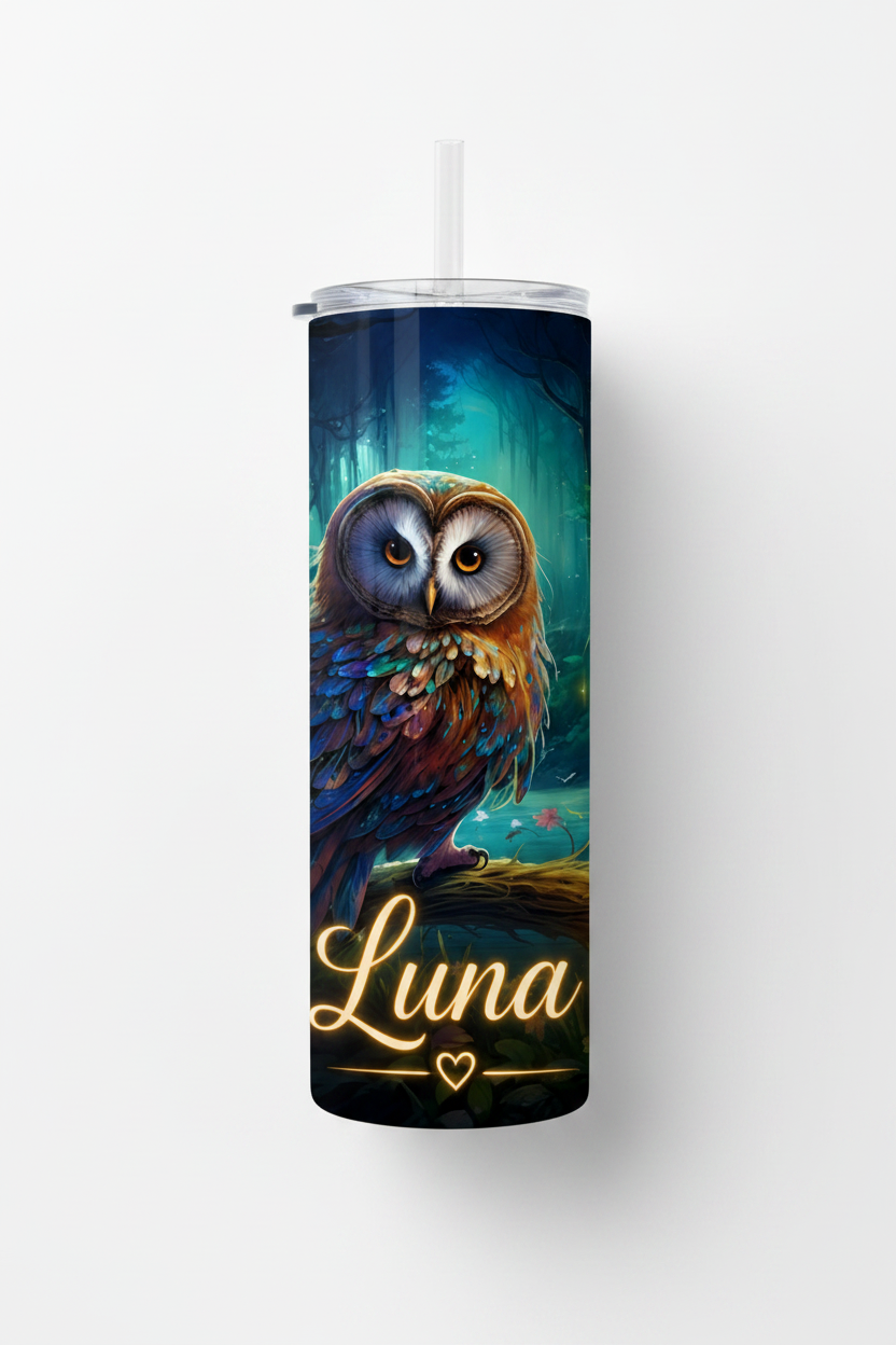 Personalised Enchanted Owl Tumbler – Add Your Name | 20oz