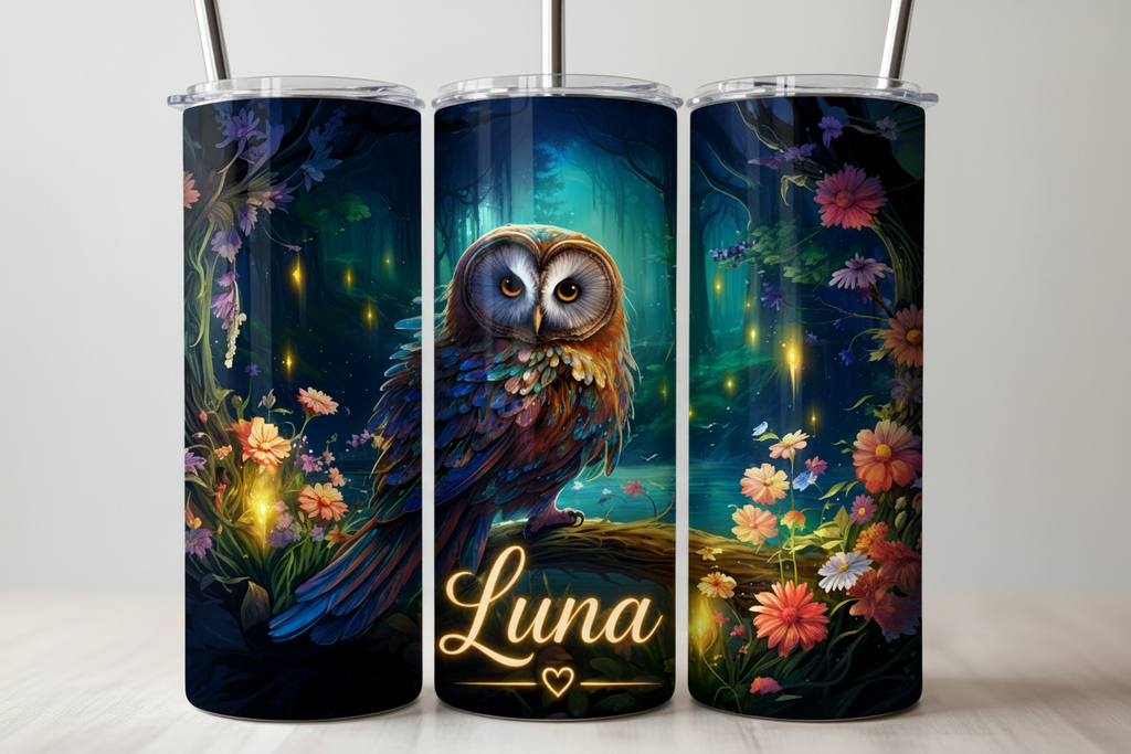 Personalised Enchanted Owl Tumbler – Add Your Name | 20oz