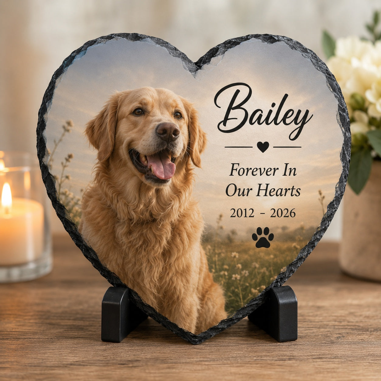 Personalised Pet Memorial Heart Slate